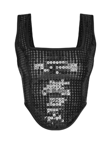 Top PRETTYLITTLETHING, negru