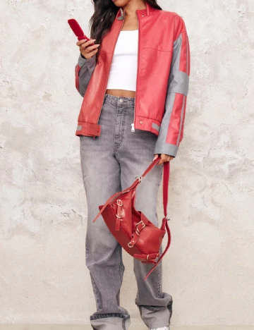 Jacheta PRETTYLITTLETHING, rosu Rosu