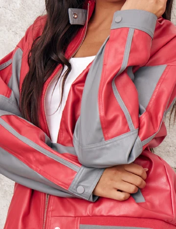 Jacheta PRETTYLITTLETHING, rosu Rosu