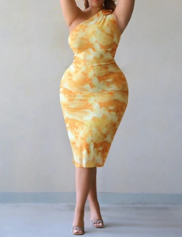 Rochie medie SHEIN CURVE, galben
