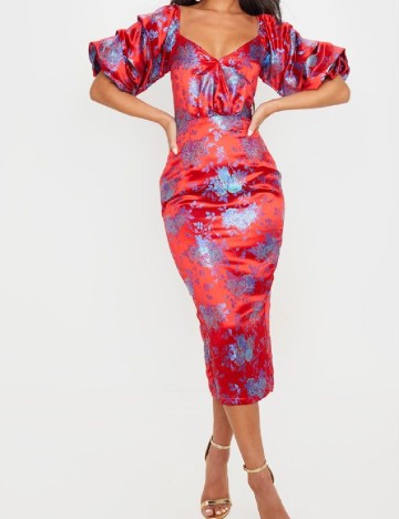 Rochie medie PRETTYLITTLETHING, rosu