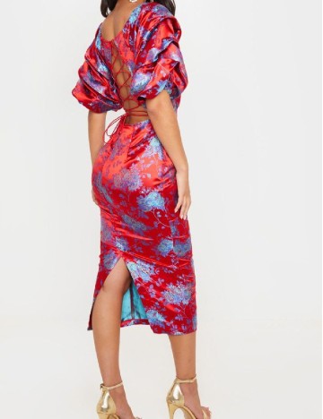 Rochie medie PRETTYLITTLETHING, rosu