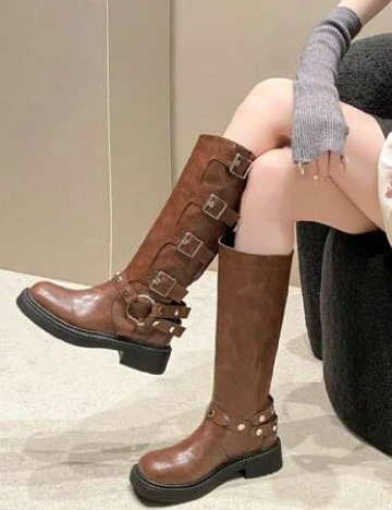 Cizme SHEIN, maro Maro