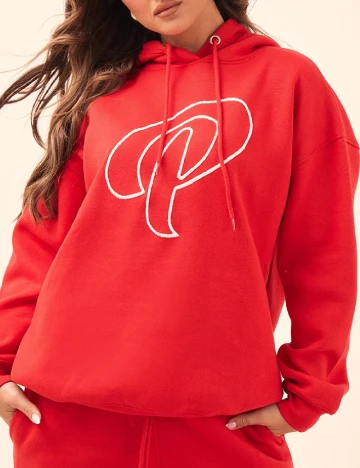 Hanorac Oversize PRETTYLITTLETHING, rosu