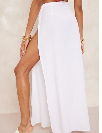 Fusta PRETTYLITTLETHING, alb