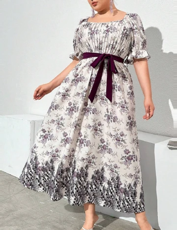 Rochie lunga SHEIN CURVE, floral print