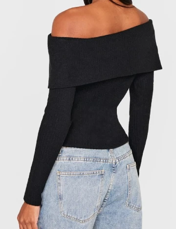 Cardigan PRETTYLITTLETHING, negru