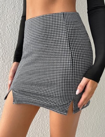 Fusta SHEIN, negru/alb