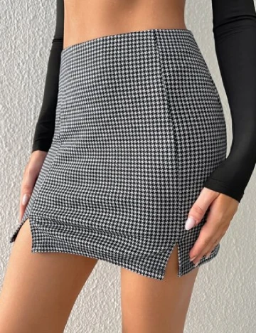 Fusta SHEIN, negru/alb
