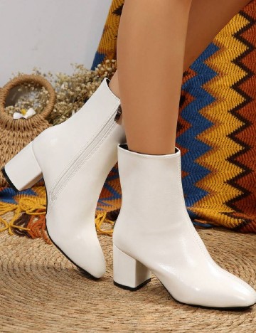 Botine SHEIN, alb