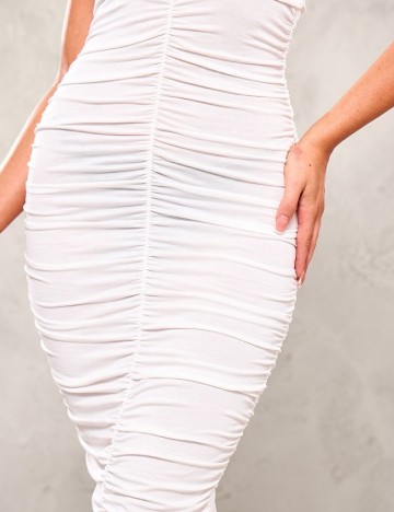 Rochie medie PRETTYLITTLETHING, alb