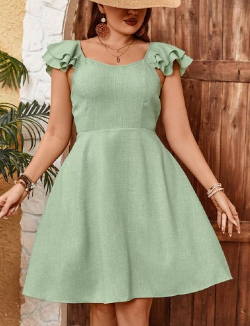 Rochie scurta SHEIN CURVE, verde