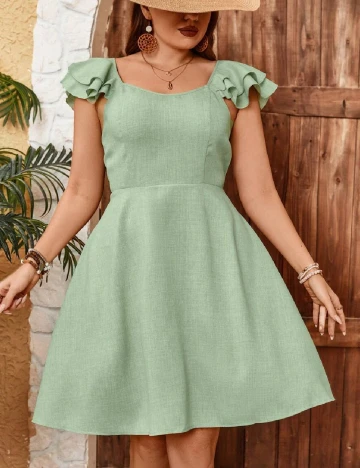 Rochie scurta SHEIN CURVE, verde