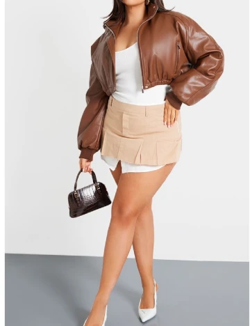 Jacheta PRETTYLITTLETHING Plus Size, maro Maro