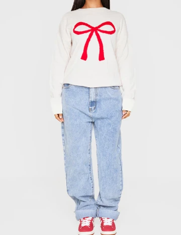 Bluza PRETTYLITTLETHING, alb