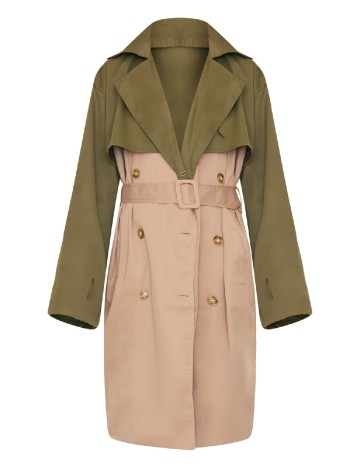 Trench PRETTYLITTLETHING, verde/crem