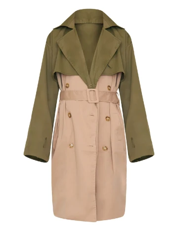 Trench PRETTYLITTLETHING, verde/crem