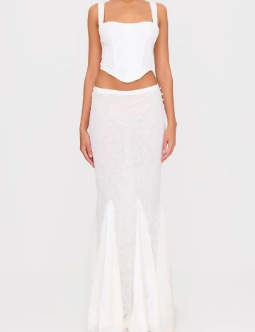Fusta PRETTYLITTLETHING, alb