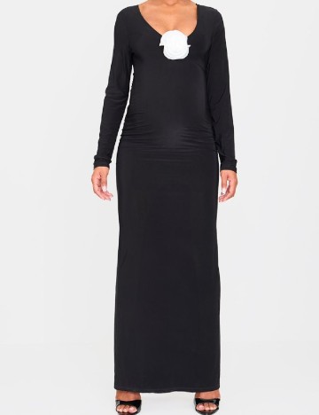 Rochie lunga PrettyLittleThing Maternity, negru