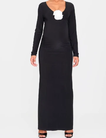 Rochie lunga PrettyLittleThing Maternity, negru