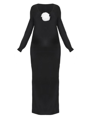 Rochie lunga PrettyLittleThing Maternity, negru