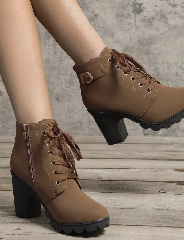 Botine SHEIN, maro
