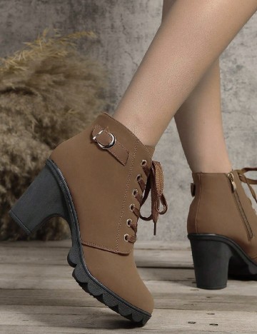 Botine SHEIN, maro