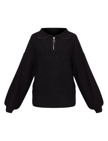 Pulover Oversize PRETTYLITTLETHING, negru