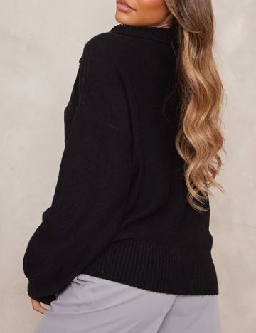 Pulover Oversize PRETTYLITTLETHING, negru