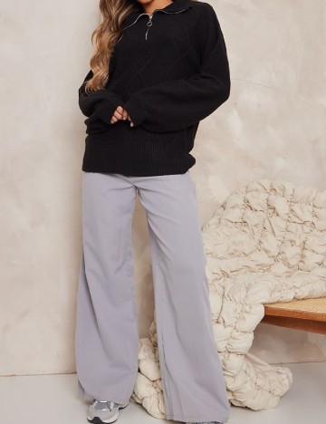 Pulover Oversize PRETTYLITTLETHING, negru