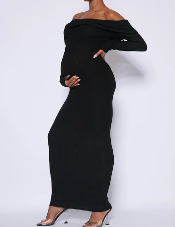 Rochie lunga PRETTYLITTLETHING Maternity, negru