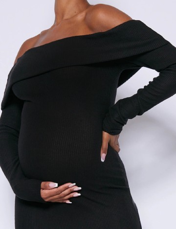 Rochie lunga PRETTYLITTLETHING Maternity, negru