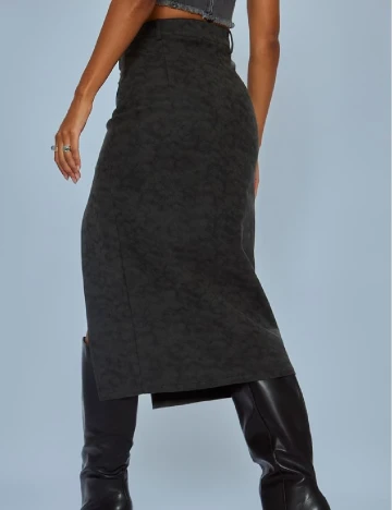 Fusta PrettyLittleThing, gri inchis