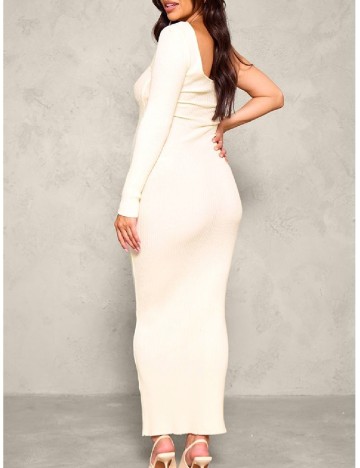 Rochie lunga PRETTYLITTLETHING Maternity, crem