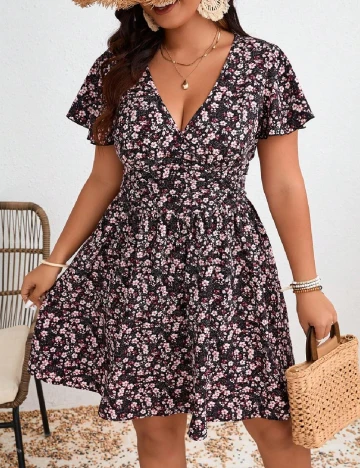 Rochie scurta SHEIN CURVE, floral print