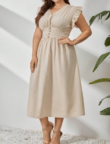 Rochie medie SHEIN CURVE, crem