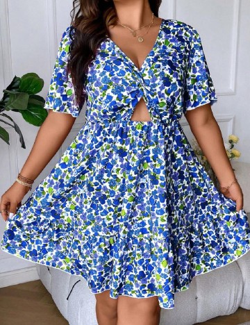 Rochie scurta SHEIN CURVE, floral print