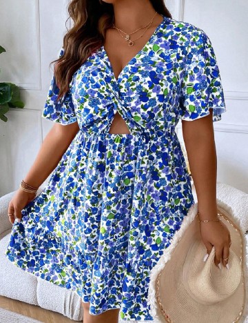 Rochie scurta SHEIN CURVE, floral print