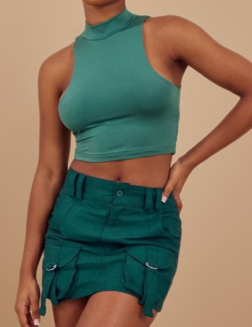 Fusta PrettyLittleThing, verde