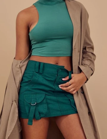Fusta PrettyLittleThing, verde