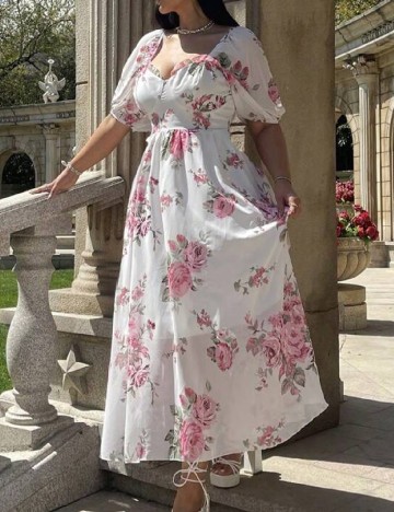 Rochie lunga SHEIN CURVE, floral print