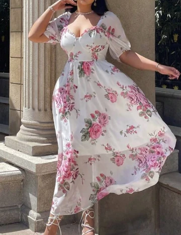 Rochie lunga SHEIN CURVE, floral print