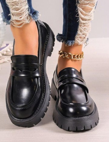 
						Mocasini SHEIN, negru