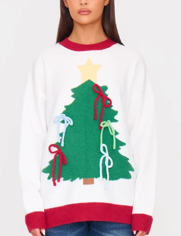 Pulover PRETTYLITTLETHING, alb