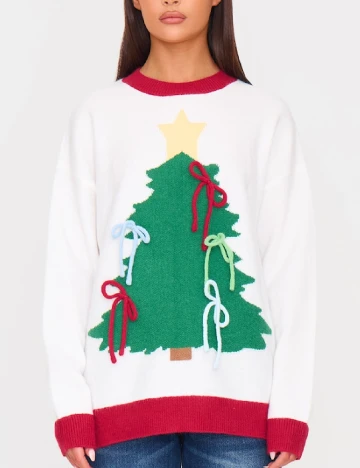 Pulover PRETTYLITTLETHING, alb