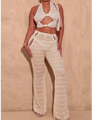 Pantaloni PRETTYLITTLETHING, crem