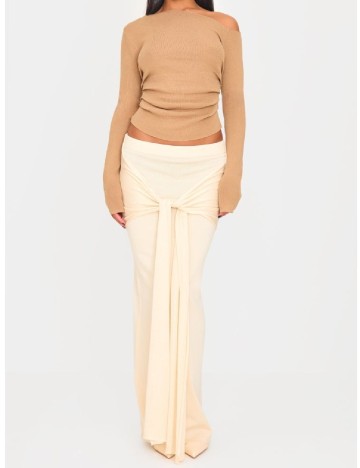 Fusta PRETTYLITTLETHING, crem