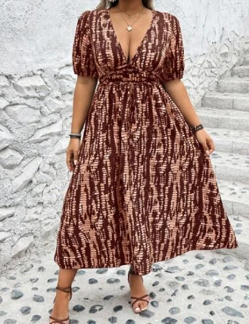 Rochie lunga SHEIN CURVE, maro