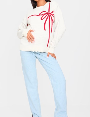 Pulover Oversize PRETTYLITTLETHING Maternity, bej