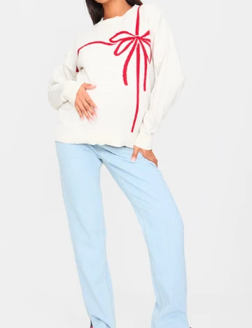 Pulover Oversize PRETTYLITTLETHING Maternity, bej